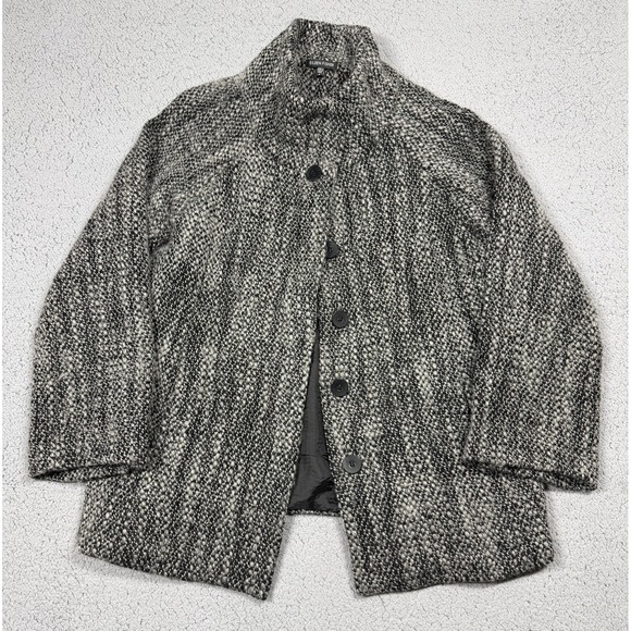 Eileen Fisher Jackets & Blazers - Eileen Fisher Coat Womens Small Gray Wool Tweed Button Front Lined Mid Winter